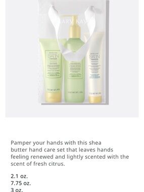 Mary Kay Satin Hands Shea Butter Set - Light Green & White